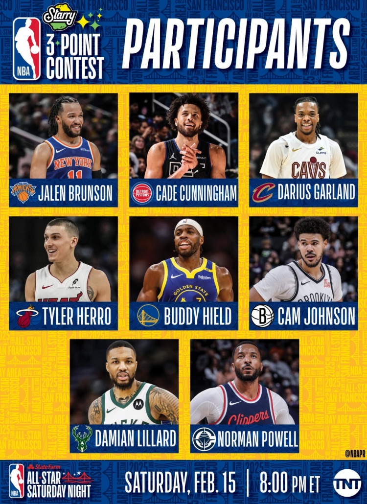  NBA全明星三分大賽名單：利拉德沖擊三連冠 希爾德、康寧漢姆在列