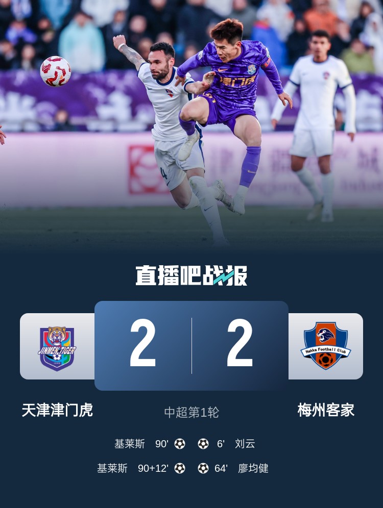 和風(fēng)勁吹！今日下午中超4場比賽全部以平局收場